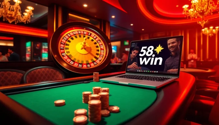 Experience the thrill of the casino with '58 win' as players enjoy high-stakes poker and roulette.