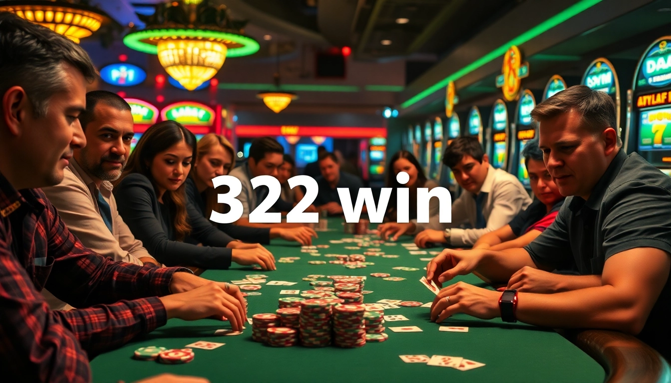Experience the thrills of a high-stakes poker game at 32 win casino with intense players and colorful chips.